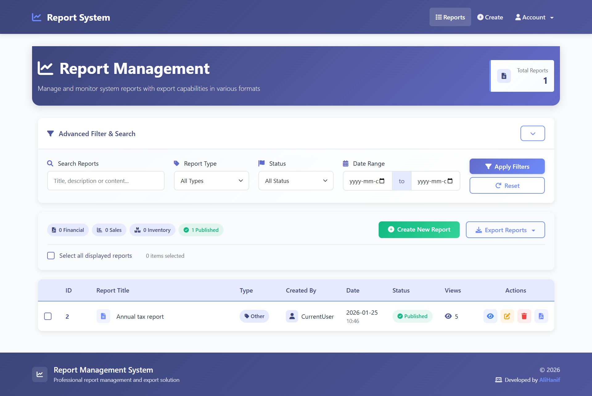 Report Management System